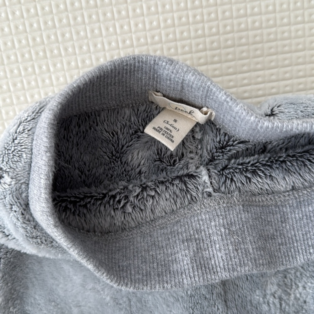 Peek Brand Gray Fleece Baby Outfit with Bear Ears Size 3-6 Months - Picture 7 of 8